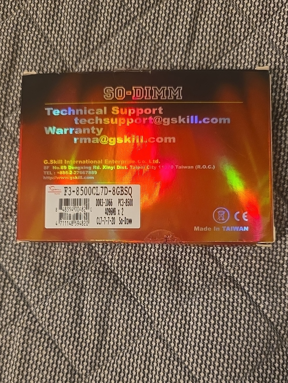 G.Skill SO-DIMM Laptop Memory Module - Red/Orange Holographic Box